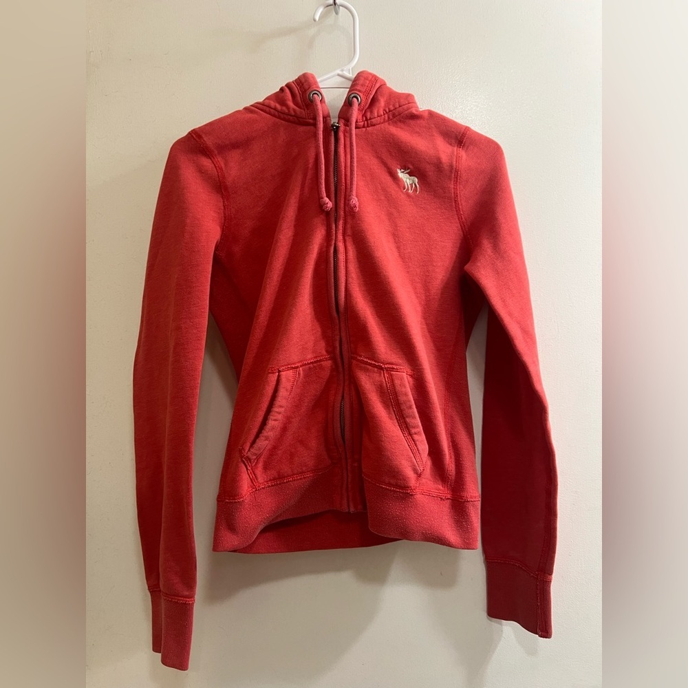 Abercrombie & Fitch Coral Zip-Up Hoodie